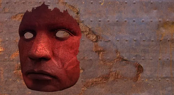 面具插图，面具，令人毛骨悚然，怪异，男人，背景，纹理，背景