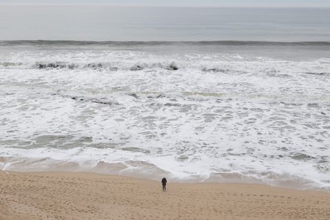 半月湾, 海滩, 海岸, 波浪, 潮汐, 海, 土地, 水