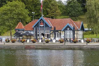 港口、水、信息亭、希尔克堡、hjelekiosken、建筑结构、建筑外观