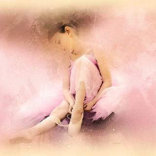 插图，女孩，穿着，芭蕾长袜，芭蕾舞，芭蕾舞演员，芭蕾舞短裙，舞者