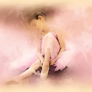 插图，女孩，穿着，芭蕾长袜，芭蕾舞，芭蕾舞演员，芭蕾舞短裙，舞者