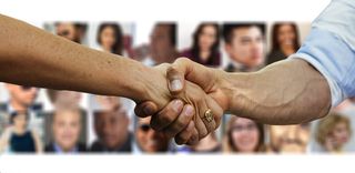 二、人、握手、握手、商人、团队、合作、团队