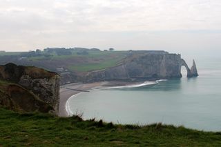 Etretat，法国，岩石，白崖，诺曼底，旅游，度假，港口