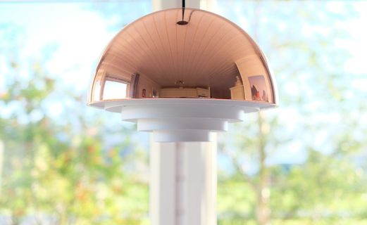 反射，柱子，基础，灯，光，树，聚焦前景，白天