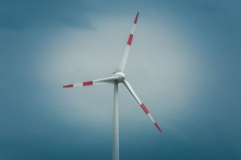 风车、蓝色、天空、能源、风力、windräder、风能、环境技术