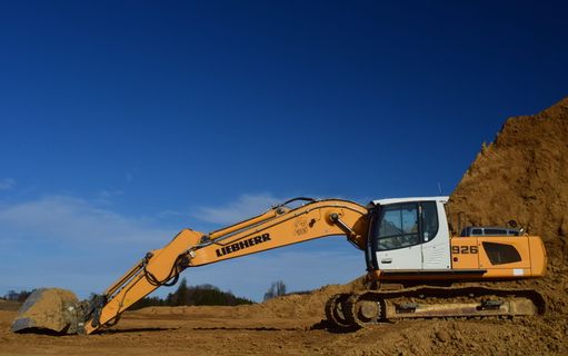 挖掘机、粘土、露天采矿、天空、工作、移除、电铲、矿山