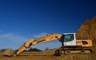 挖掘机、粘土、露天采矿、天空、工作、移除、电铲、矿山