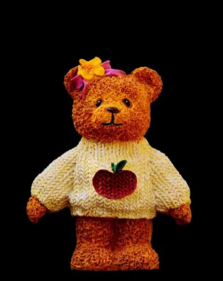 熊，艺术石，可爱，针织毛衣，苹果，针织，甜蜜，有趣