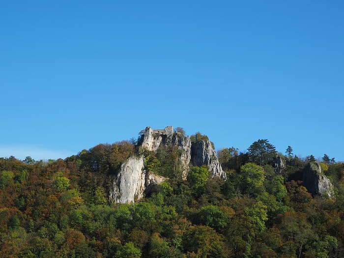 废墟hohengerhausen，rusenschloss，废墟，height burg，gerhausen，blaubeuren，swabian alb，nature