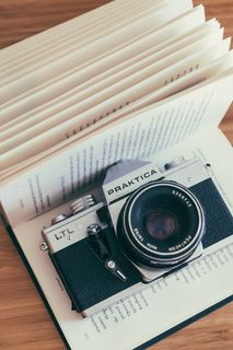 相机，复古，书籍，文字，镜头，模糊，波基，阅读