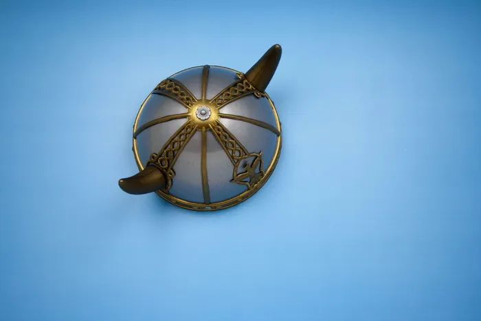 头盔，维京人，号角，战士，斯堪的纳维亚人，古代，服装，蓝色