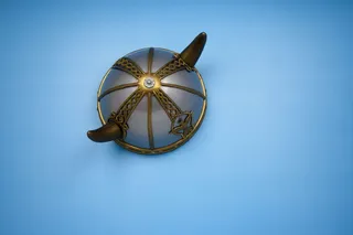 头盔，维京人，号角，战士，斯堪的纳维亚人，古代，服装，蓝色