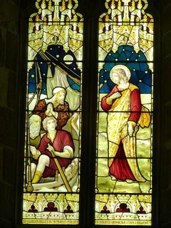 窗户，教堂窗户，教堂，福音传道者，彩色玻璃，玻璃，泽西岛，英国