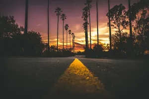 城市，黑暗，黎明，黄昏，黄昏，风景，光明，人行道