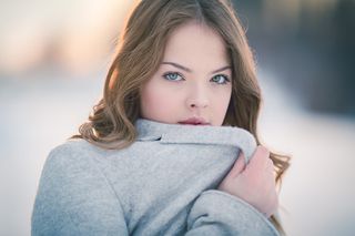 肖像，颜色，光线，太阳，日落，灯光，冬天，寒冷