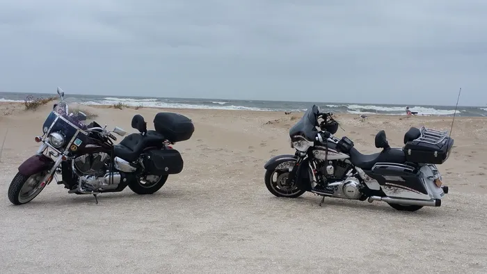 摩托车，海滩，巡洋舰，旅游，夏天，摩托车，假期，自行车