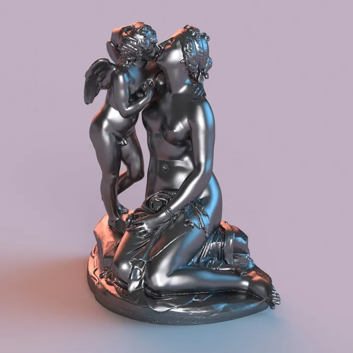 雕塑，小雕像，雕像，辉煌，摄影棚拍摄，室内，彩色背景，电子人