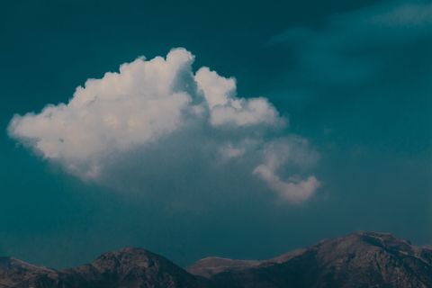 山，云，云，天空，蓝色，风景，天，积雨云