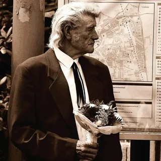 男人，花束，等待，花朵，照片，停止，种植，夏天