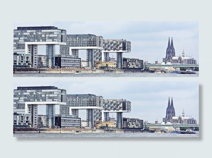 展示建筑物的人