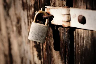 锁，安全，木质材料，金属，保护，挂锁，安全，特写