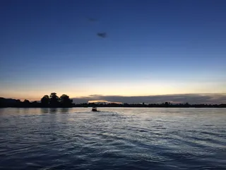 老挝，四番洞，河流，水，天空，风景-自然，宁静的景色，自然之美