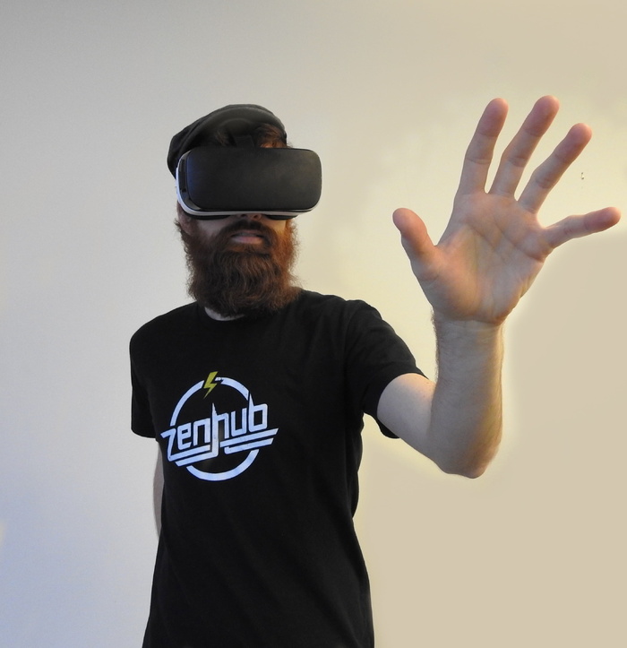 男，戴，黑色，vr耳机特写照片，虚拟现实，三星gear，vr，技术