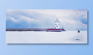 白色、混凝土、灯塔、大型、主体、水、白天、水体