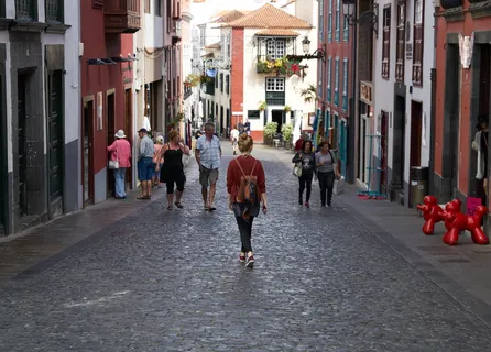 西班牙，圣克鲁斯·德拉帕尔马，探索，街道，人，游客，包，步行