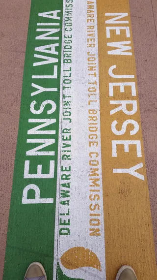 新泽西州、宾夕法尼亚州、边境、桥梁、十字路口、特拉华州、河流、收费站