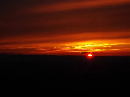 日出、日落、太阳、余辉、晨昏、天空、橙色、风景-自然