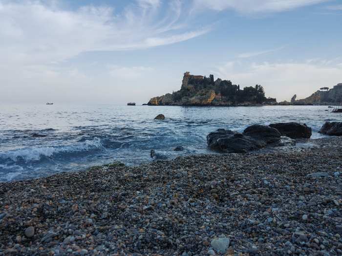 意大利, 伊索拉贝拉, 小岛, 船, 岩石, 海滩, 波浪, 水景