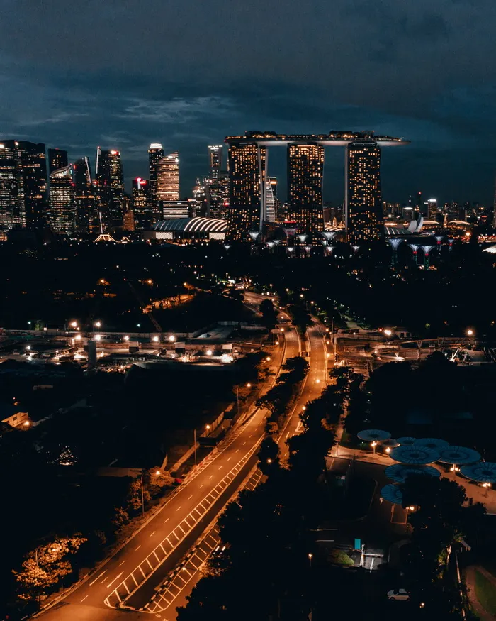 夜间城市景观, 城市, 户外, 自然, 景观, 风景, 路, 城市