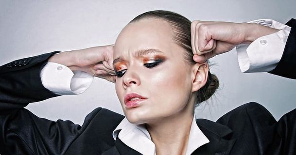 女人，西装外套，敲门，头，女孩，肖像，情感，生意