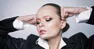 女人，西装外套，敲门，头，女孩，肖像，情感，生意