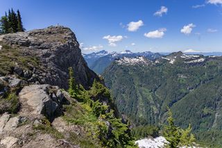 树木、景观、云、雪、森林、瀑布、山、植物