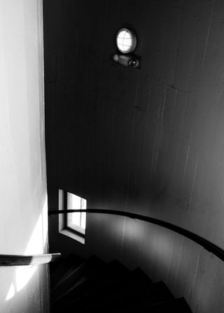 美国, 旧金山, Coit 塔, 黑色和白色, Bandw, 曲线, 阴影, 楼梯间