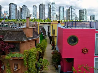 温哥华, 城市, 摩天大楼, 船屋, 温哥华, 多彩, 不列颠哥伦比亚省, 加拿大