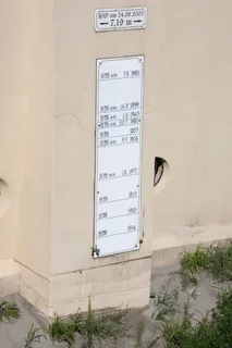 水位、高水位、标记、年度数字、河流、墙壁、河岸、历史