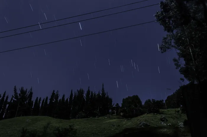暴露，夜空，夜晚，plazuela，星星，天空，自然，树
