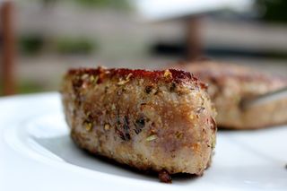 肉，猪，牛排，胡椒，烤，吃，烹饪，油炸