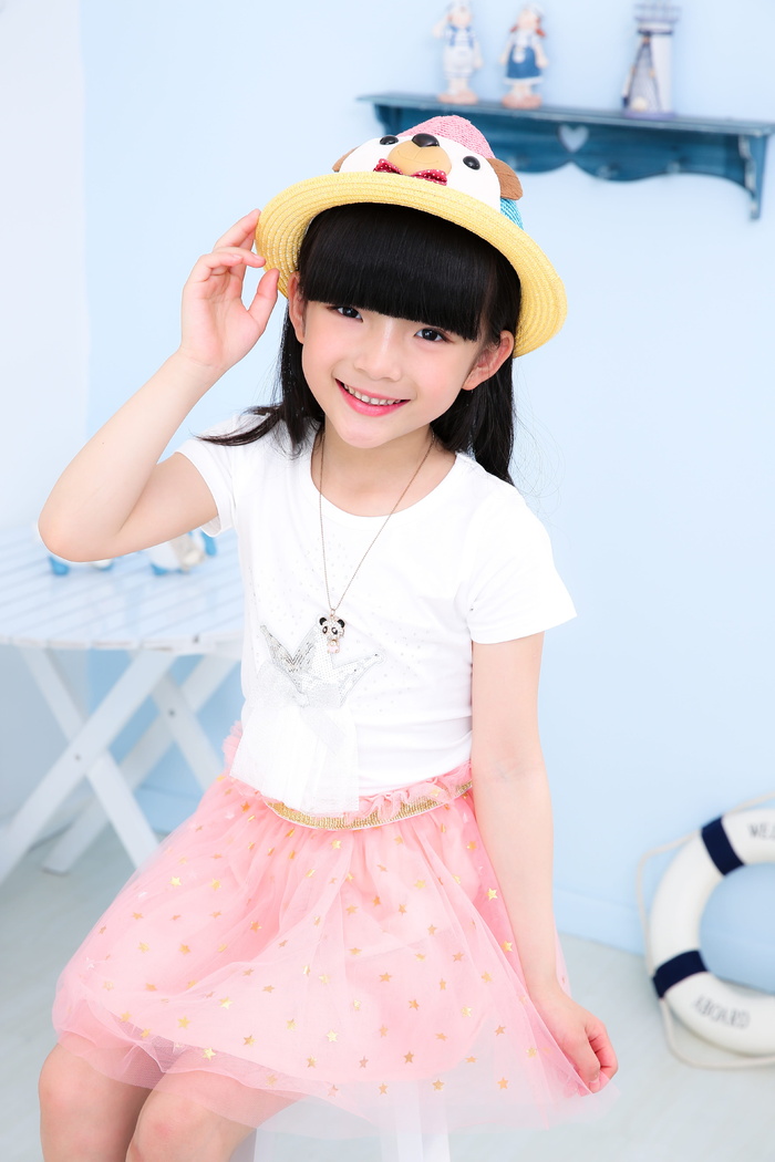 儿童、女孩、肖像、照片、帽子、Bid、亚洲、裙子