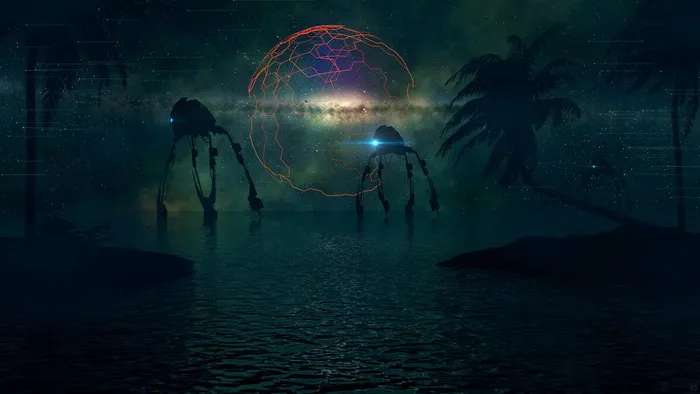 水，自然，太阳，海洋，海洋，科技，人工智能，机器人