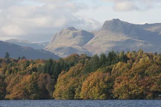 湖区、郎代尔派克斯、坎布里亚、风景区、丘陵、景观、山脉、水域