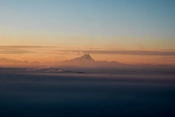 意大利，prato nevoso，日落，天空，雾，雾，上图，cervino