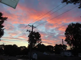 美国，拉克罗斯，蓝色，粉色，美丽，夏日的天空，天空，树