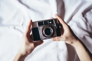 手、相机、复古、镜头、模拟、冷却、胶片、手持