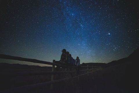 人,坐着,围篱,看,晚上,照片,五个人 人,坐着,围篱,看,晚上,照片,五个人