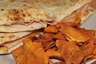 三明治、皮塔、面包、naan、薯片、红薯、橙色、土耳其