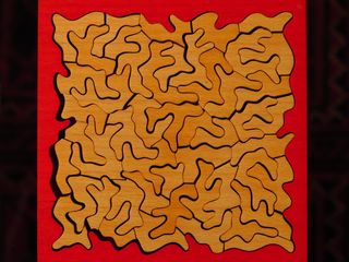 拼图，分享，不规则，狡猾，木头，棕色，红色，耐心